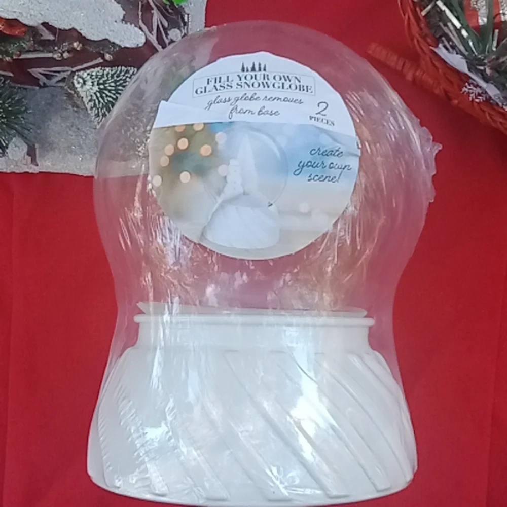 New!! Target Bullseyes Playground fill your own snow globe glass WHITE b…
